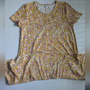 Floral Yellow and Red Dress